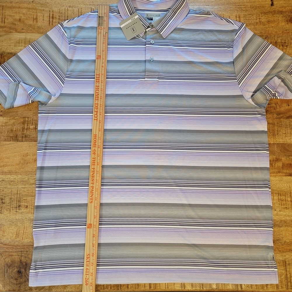 Men's‎ 2XLT Golf Polo Shirt PGA Tour Pro Series Linear Energy White/Purple/Black - Picture 3 of 9